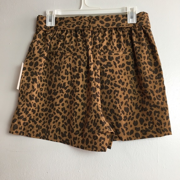 Leopard Shorts for women’s a New Day Size M high rise belted tie waist - Picture 3 of 13